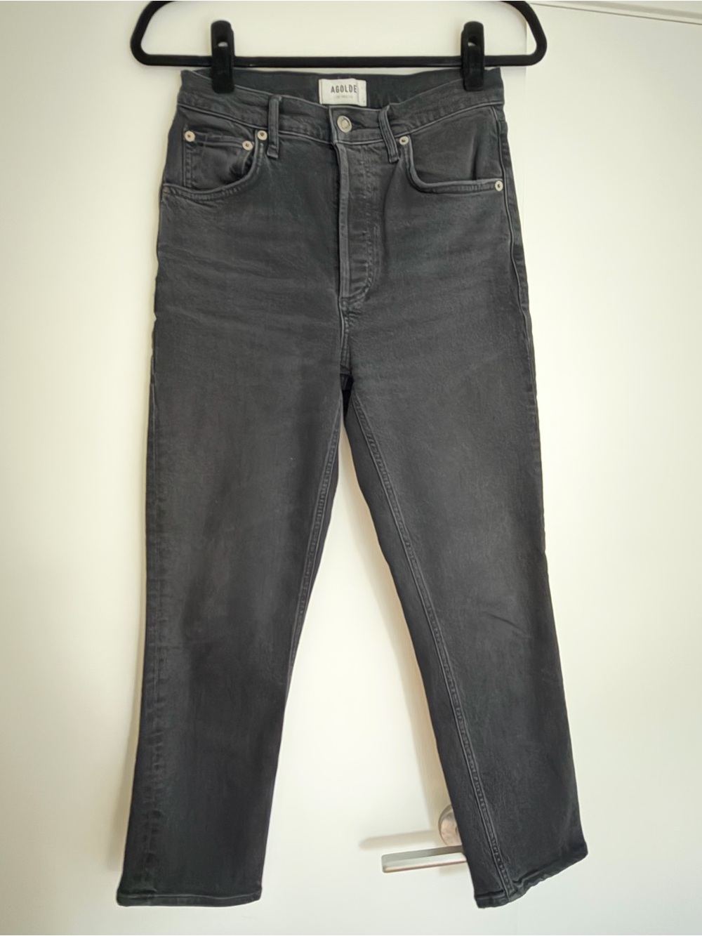 Agolde Black High-Rise Ankle Jeans